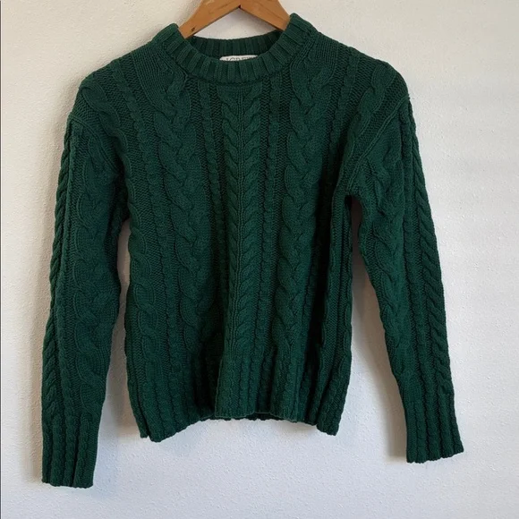 J Crew Cable-knit crewneck sweater XXS Green - Picture 2 of 9